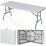 塑膠長方形摺檯-可對摺